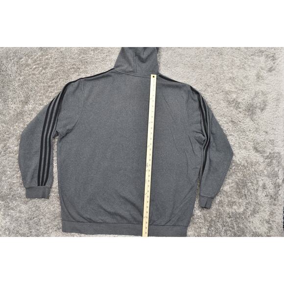 Adidas Men's 2XL Gray Pullover Hoodie - Cotton Blend Kangaroo Classic - Picture 5 of 8